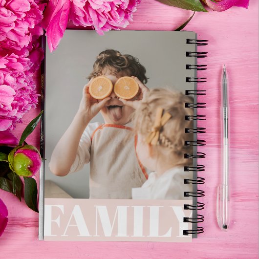 Carnet Famille Pastel Rose moderne Cadeau photo