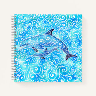 Carnet Famille tourbillonnant de dauphins