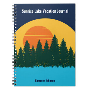 Carnet Family Lake Vacances Cute Customisé coucher de sol