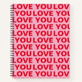 Carnet Fancy Romantic Rouge & Rose Amour Vous Motif (Devant)