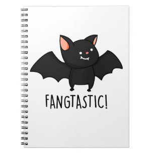Carnet Fangtastic Funny Halloween Noir Chat Pun