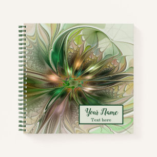 Carnet Fantaisie colorée abstraite nom de fleur d'art fra