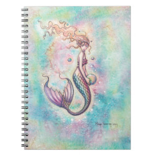 Carnet Fantaisie de sirène arc-en-ciel Art aquarelle