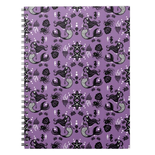 Carnet Fantaisie de sirène violette (Devant)