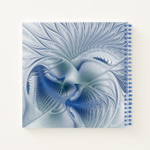 Carnet Fantaisie dynamique Abstrait Tons bleus Art fracta (Dos)