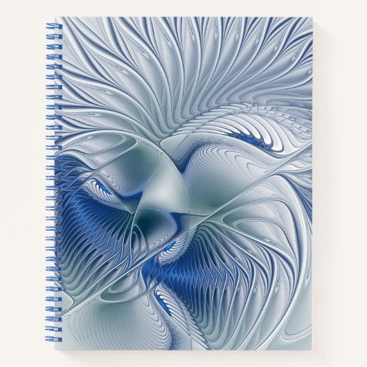 Carnet Fantaisie dynamique Abstrait Tons bleus Art fracta (Devant)