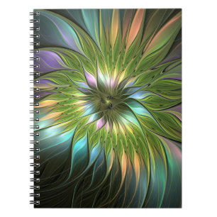 Carnet Fantaisie florale fractale couleur lumineuse Art