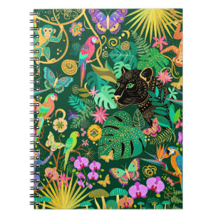 Carnet Fantasie surréaliste dorée de la jungle Exotique