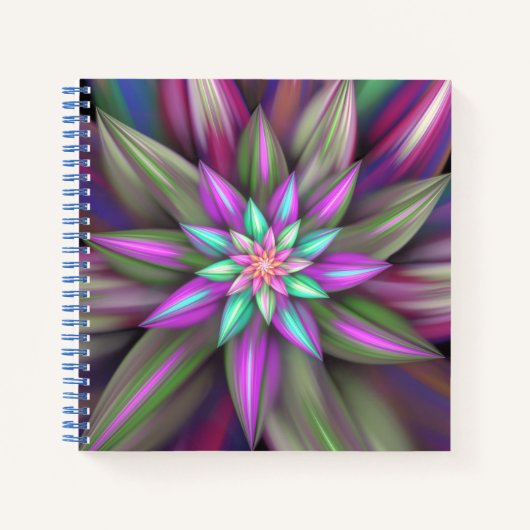 Carnet Fantastique Fleur Exotique Colorée (Devant)