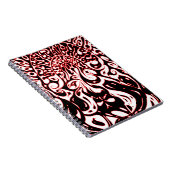 Carnet Fantôme psychédélique - noir blanc et rouge (Côté Droit)