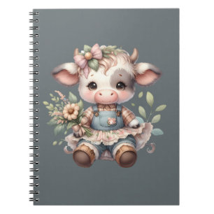Carnet Farmcore Kawaii Calf en Vintage robe florale