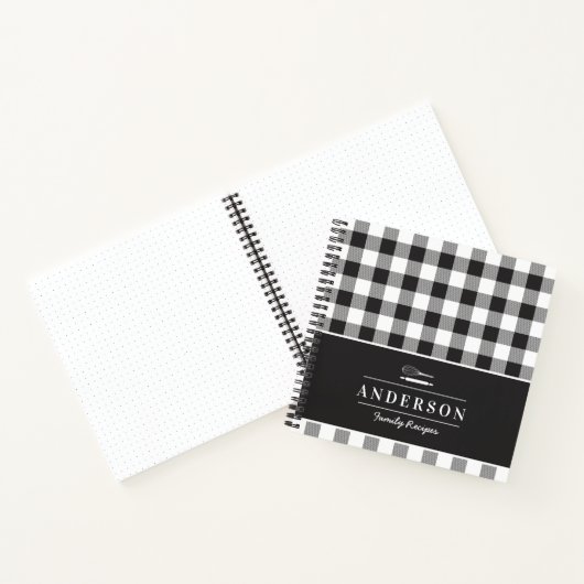 Carnet Farmhouse Black Buffalo Check Family Baking Recett (Intérieur)