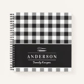 Carnet Farmhouse Black Buffalo Check Family Baking Recett (Devant)