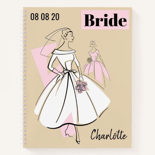 Carnet Fashion Bride Meutral Group Nom de la mariée Date (Devant)