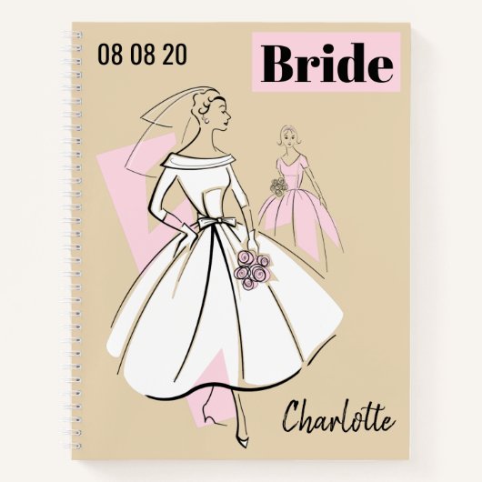 Carnet Fashion Bride Neutral Group Nom de la mariée Date (Devant)