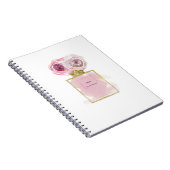 Carnet Fashion Florale Bouteille de parfum Roses roses ro (Côté Droit)