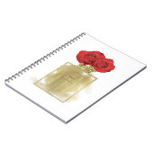 Carnet Fashion Florale Bouteille de parfum Roses rouges G (Côté gauche)