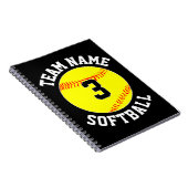 Carnet Fastpitball Softball Nom de l'équipe et numéro du  (Côté Droit)