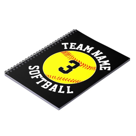 Carnet Fastpitball Softball Nom de l'équipe et numéro du  (Côté gauche)