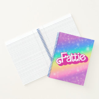 Carnet Fattie Plus Size Rainbow Retro 90's Nostalgie rose