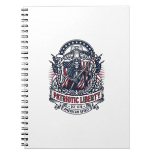 Carnet Faucheuse de la Liberté Patriotique Squelette de P