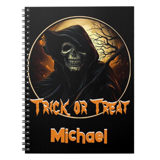 Carnet Faucheuse effrayante pour la fête d'Halloween (Devant)