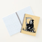 Carnet Faucheuse jardinant des fleurs (Intérieur)