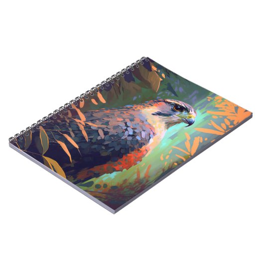 Carnet Faucon Oiseau Animal Portrait Peinture Faune Libre (Côté gauche)