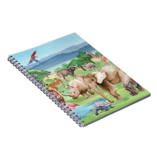 Carnet Faune africaine : Fond d'écran couleur d'eau Savan (Côté Droit)