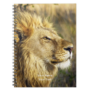 Carnet Faune africaine sauvage customisée de tête de lion