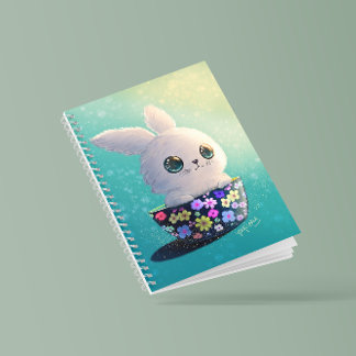 Carnet Faune mignonne du printemps Gardien : Lapin en fle