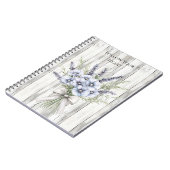 Carnet Fausse Iris Florale Violette en Bois (Côté gauche)