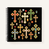 Carnet Faux Birthstone Croix et Perdre Gems sur Black (Devant)