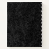 Carnet Faux Black Cuir Moderne Deux Lettres Monogramme (Dos)