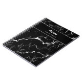 Carnet Faux Black Marble Texture Look Avec Texte Personna (Côté gauche)