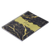 Carnet Faux Black Marbre Torn Gold Section personnalisabl (Côté gauche)
