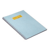 Carnet Faux Blue Leather Texture With Gold Foil Banner (Côté Droit)