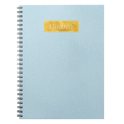 Carnet Faux Blue Leather Texture With Gold Foil Banner (Devant)