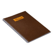 Carnet Faux Brown Leather Texture With Gold Foil Banner (Côté Droit)