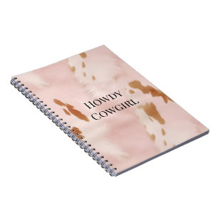 Carnet Faux Cowhide à crème rose pâle occidental