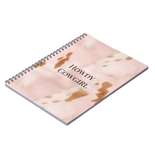 Carnet Faux Cowhide à crème rose pâle occidental (Côté gauche)