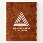 Carnet Faux cuir marron moderne Logo d'entreprise (Dos)