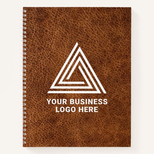 Carnet Faux cuir marron moderne Logo d'entreprise (Devant)