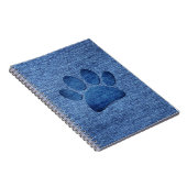 Carnet Faux Denim Jeans Empreinte de patte de chien (Côté Droit)