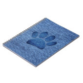 Carnet Faux Denim Jeans Empreinte de patte de chien (Côté gauche)