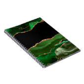 Carnet Faux Emerald Green Marbled Agate (Côté Droit)
