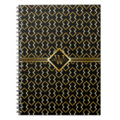 Carnet Faux Gold Axis Monogram – Noir & Or (Devant)