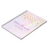 Carnet Faux Gold Confetti sur Purple Aquarelle (Côté gauche)