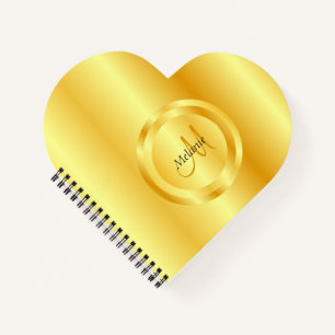 Carnet Faux Gold Elegant Modèle Monogramme Personnalisé
