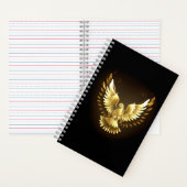 Carnet Faux Gold Foil Peace Dove en noir (À l'intérieur)